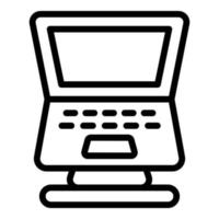 Adjustable laptop stand icon outline vector. Desk work vector