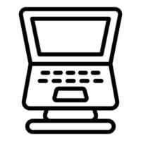 Adjustable laptop stand icon outline vector. Desk work vector