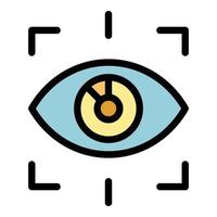 Eye unlock icon color outline vector
