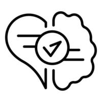 Mind vs heart icon outline vector. Brain mental vector