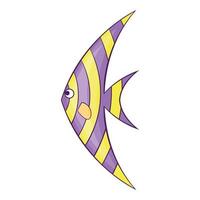 Fish zanclus icon, cartoon style vector