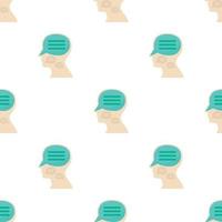 Head with chat pattern seamless vector