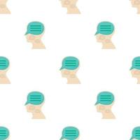 Head with chat pattern seamless vector