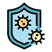 Shield infection icon color outline vector