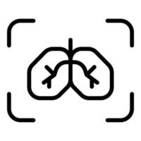 Lungs test icon outline vector. Xray cancer vector