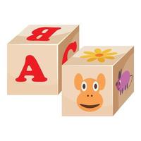 icono de cubos de bebé, estilo de dibujos animados vector