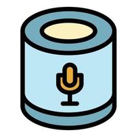 Smart speaker microphone icon color outline vector