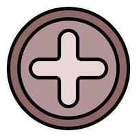 Phillips screw icon color outline vector