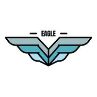 logotipo aerotransportado de águila, estilo de contorno vector