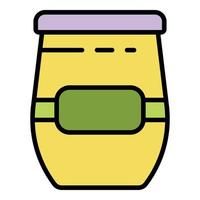 Sugar jam jar icon color outline vector