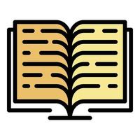 Open book icon color outline vector