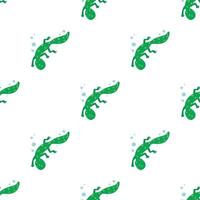 Swimming lizard pattern seamless vector