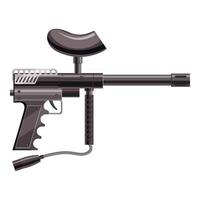 Loaded gun for paintball icon, cartoon style vector