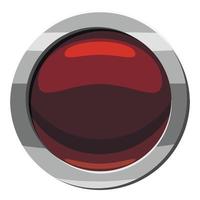 Round button click icon, cartoon style vector