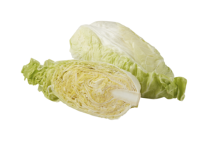 fresh green cabbage with cut out isolated on background transparent png