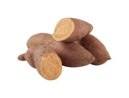 Sweet potato with cut out isolated on background transparent png