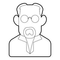 Scientist icon, outline style vector