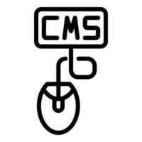 vector de contorno de icono de trabajo cms. desarrollo web