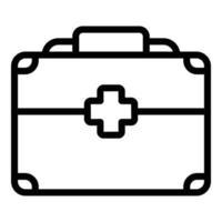 Hospital first aid kit icon outline vector. Emergency box vector