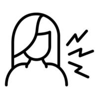 Woman stress icon outline vector. Panic attack vector
