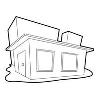 Small house icon, outline style vector