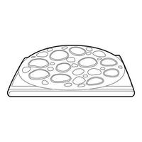 Pizza icon, outline style vector