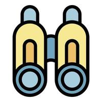 Binoculars icon color outline vector