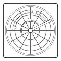 icono de radar, estilo de contorno vector