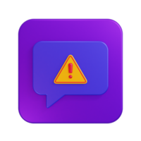 Alert Chat Icon 3D Illustration png