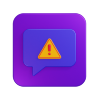 icono de chat de alerta ilustración 3d png