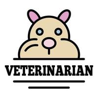 Veterinarian logo, outline style vector