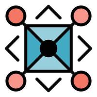 Aztec alchemy icon color outline vector