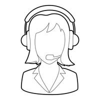 Woman operator icon, outline style vector