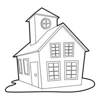 Colored house icon, outline style vector