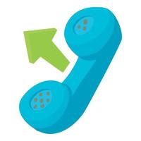 Handset outgoing call icon, cartoon style vector