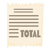 Receipt icon, cartoon style vector