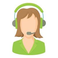 Call center operator with phone headset icon vector