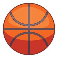 icono de pelota de baloncesto, estilo de dibujos animados vector