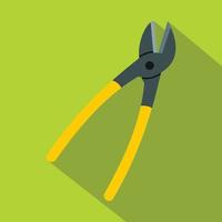 Metal shears icon, flat style vector