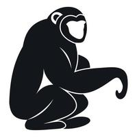 Monkey sitting icon, simple style vector