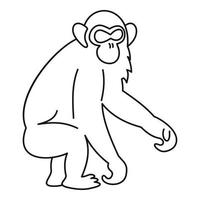 Monkey icon, outline style vector