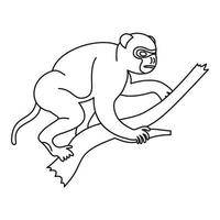 Monkey icon, outline vector