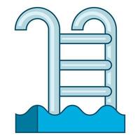 Pool with stairs icon, cartoon style vector