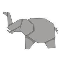 icono de elefante de origami, estilo de dibujos animados vector