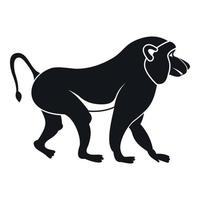 Japanese macaque icon, simple style vector