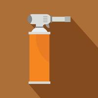 Orange gas cylinder icon, flat style vector