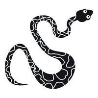 Black spotted snake icon, simple style vector