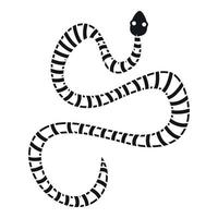 White striped snake icon, simple style vector