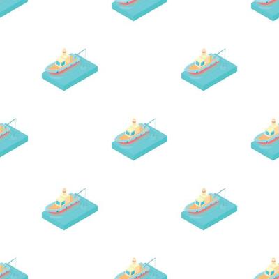 Fishing boat pattern seamless vector