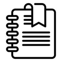 Paper notebook icon outline vector. Sheet note vector